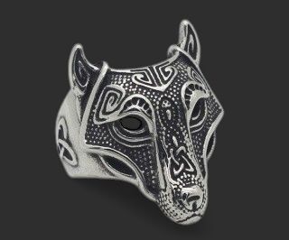 Viking Wolf 316L Stainless Steel Ring