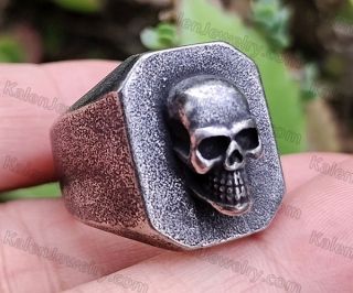 Solid Black Skull Ring