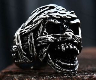 Mummy Skeleton 316L Stainless Steel Ring