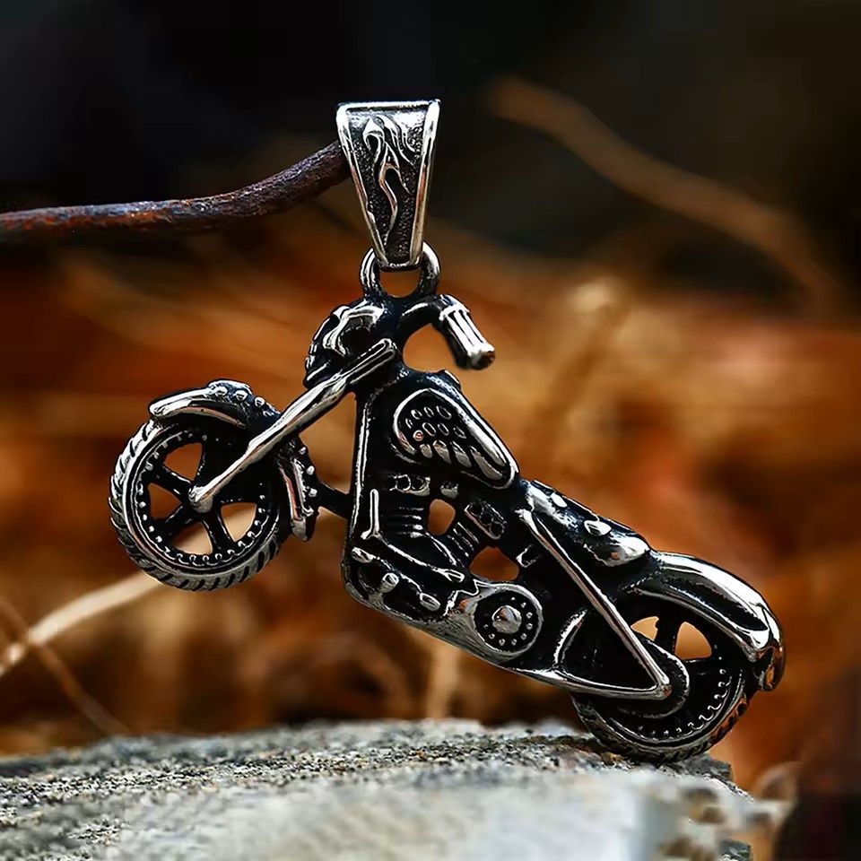 Soul Chariot Motorcyclist Pendant Necklace