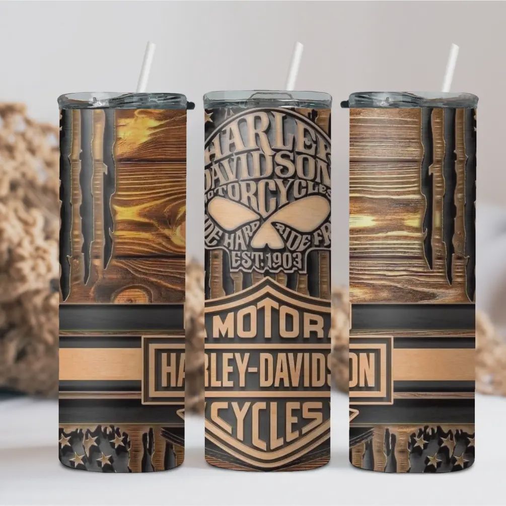 Wooden Motorcycle Tumbler