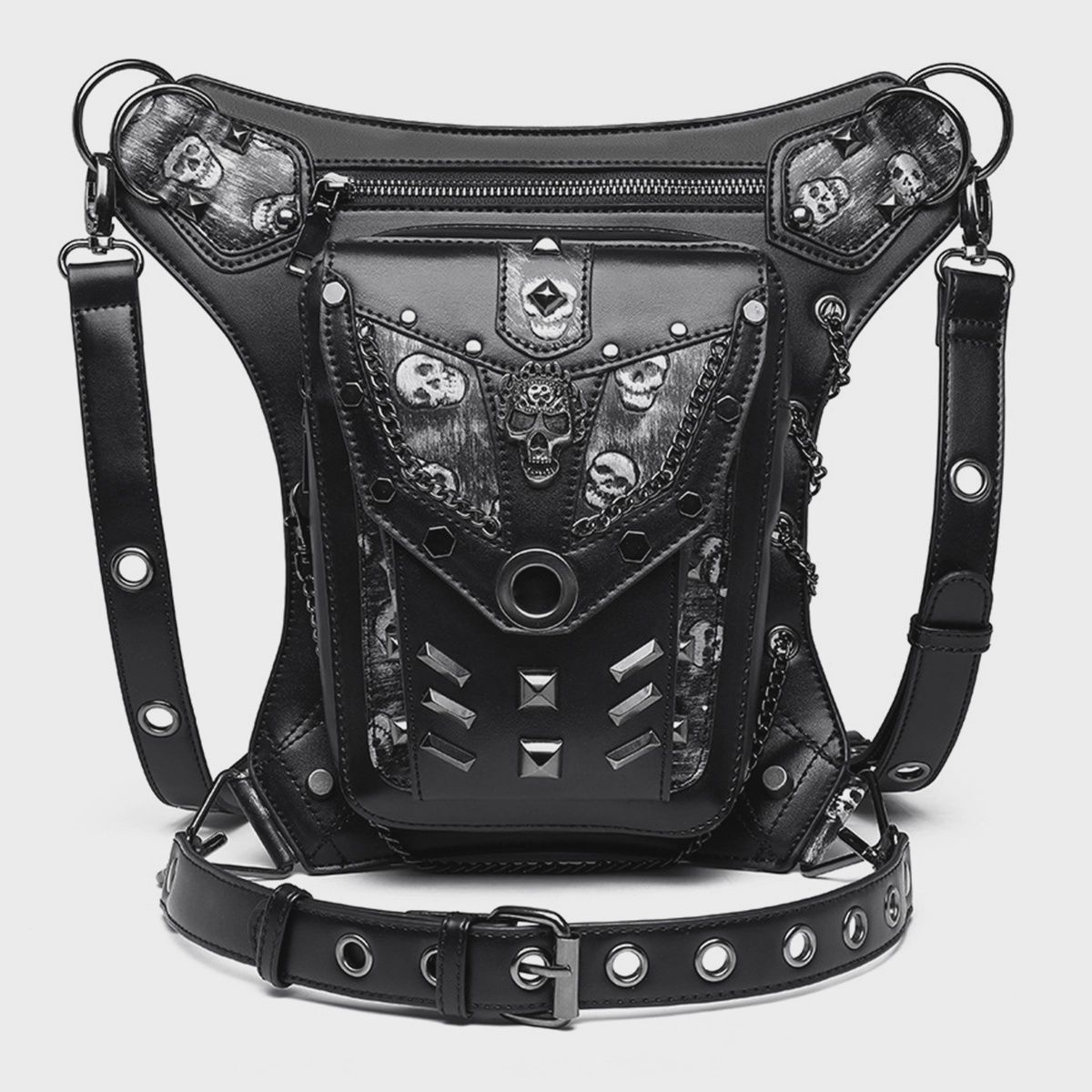 Skull Steampunk Biker Hip Bag