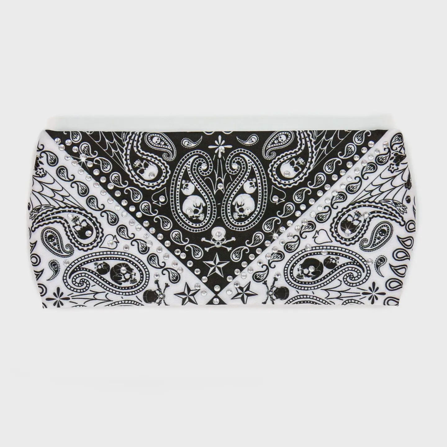 Hot Leathers Bling Bands Skull Paisley Chvrn Rhinestone Crystal Headband