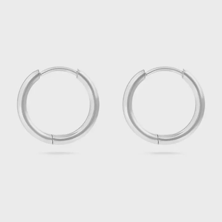 12mm  SS Classic Hoop Huggie Earrings
