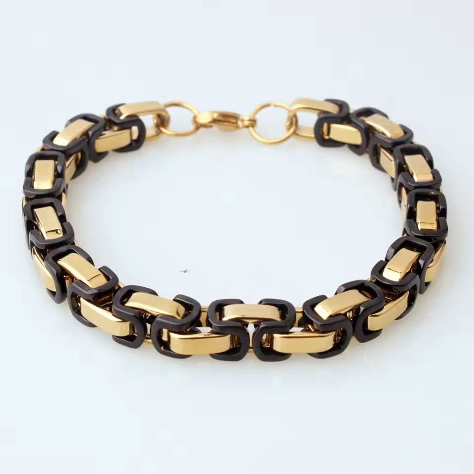 10" 5mm Black Gold Byzantine Bracelet