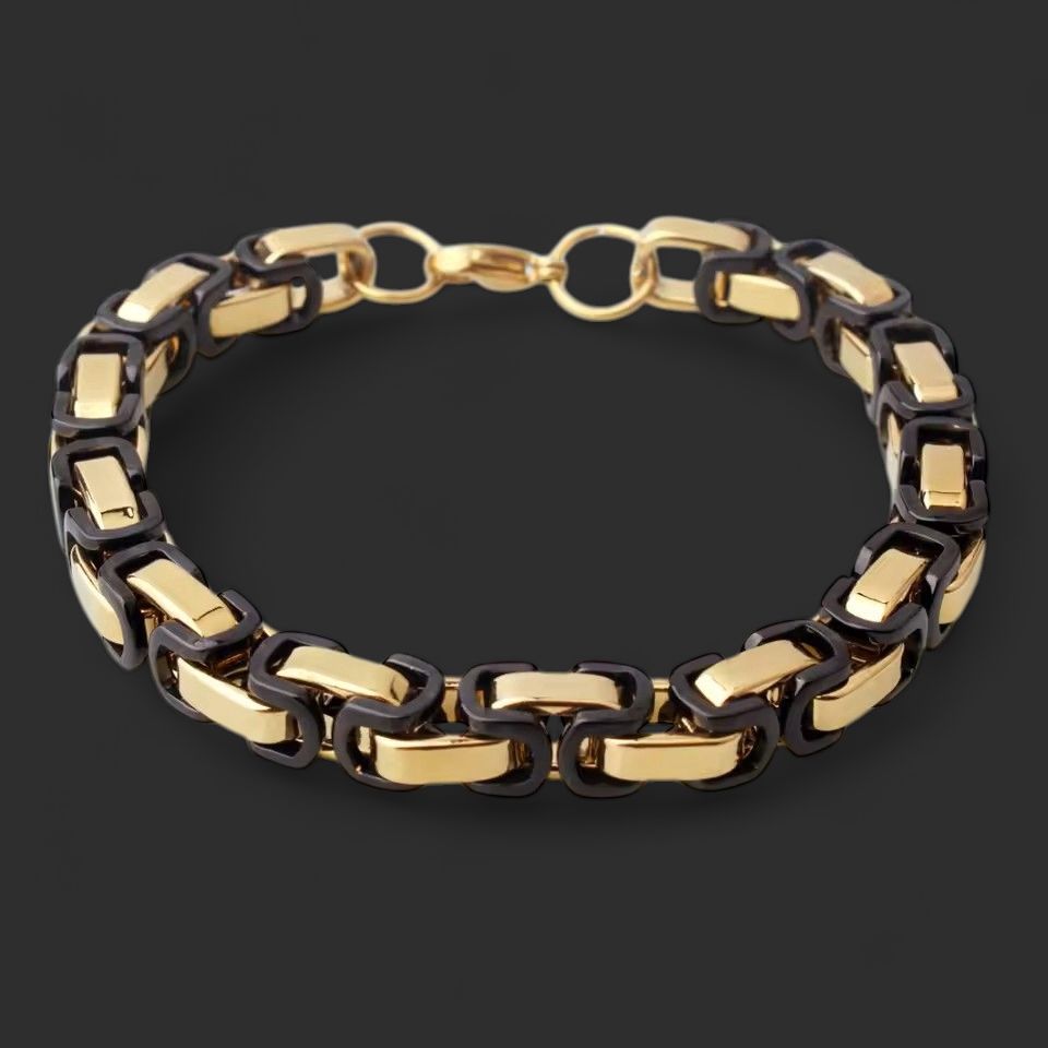 10" 5mm Black Gold Byzantine Bracelet