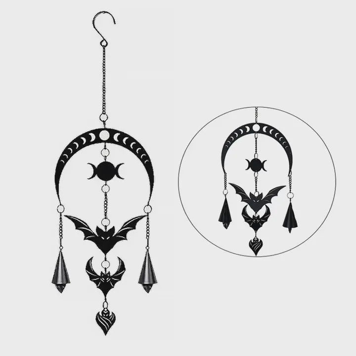 Alchemy Gothic Metal Hanging Decoration Bat Evilution Moon