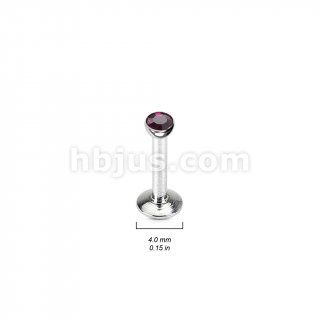 16G Gem Ball Labret Stud
