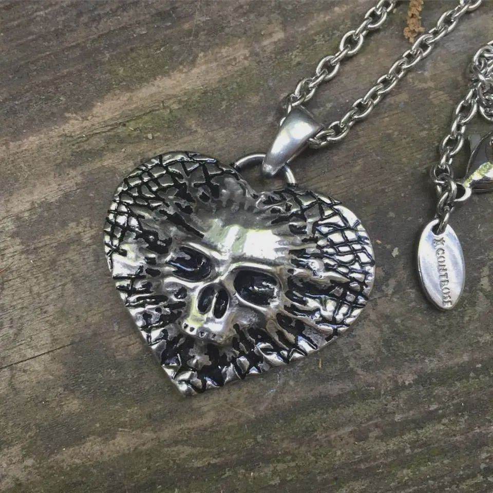 Controse Undying Love Skull Heart Necklace