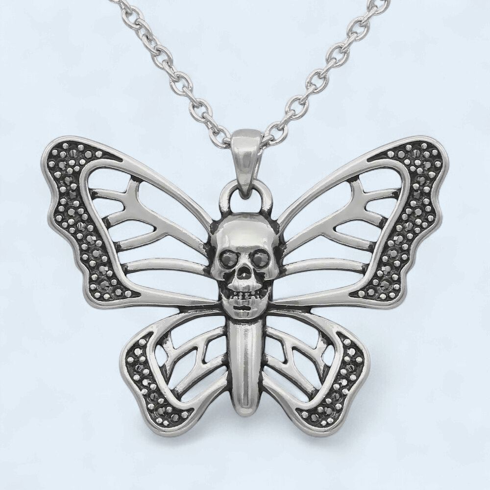 Controse Skull Butterfly Necklace