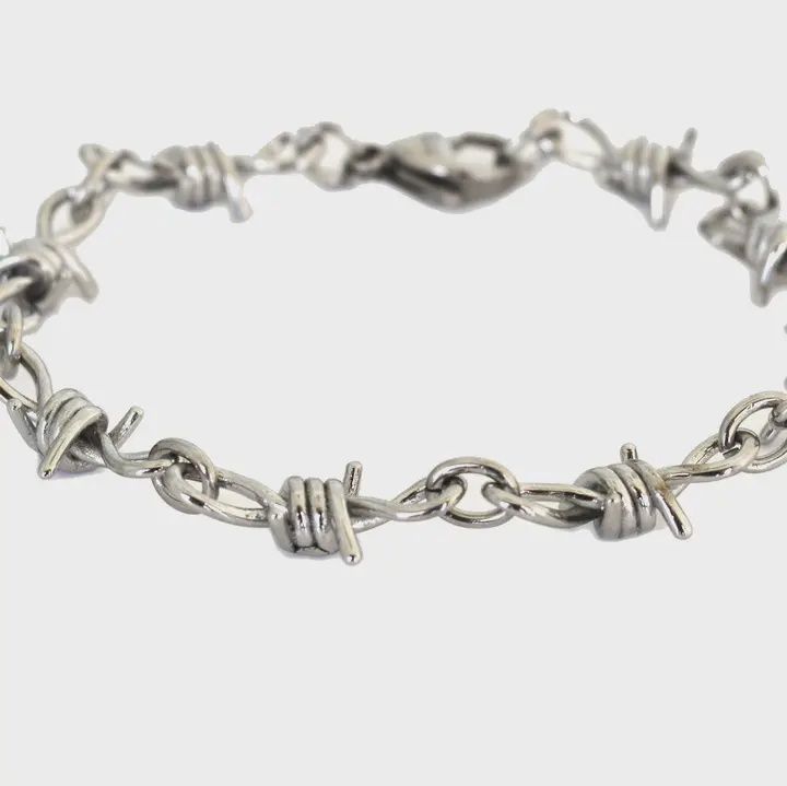 7" Ladies Stainless Steel Barbed Wire Link