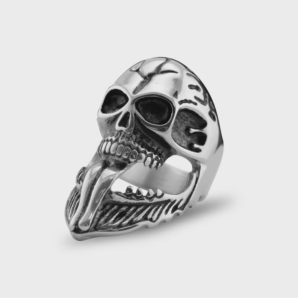 Bearded Skull Stainless Steel Ring