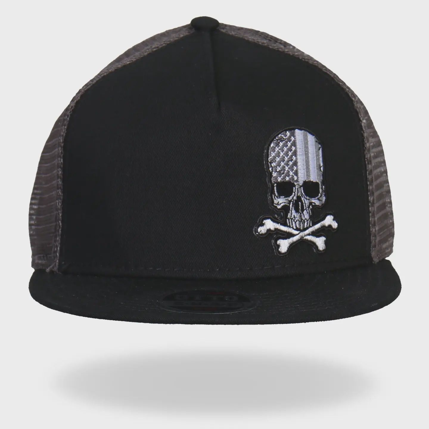 Hot Leathers Flag Skull Snap Back Ball Hat