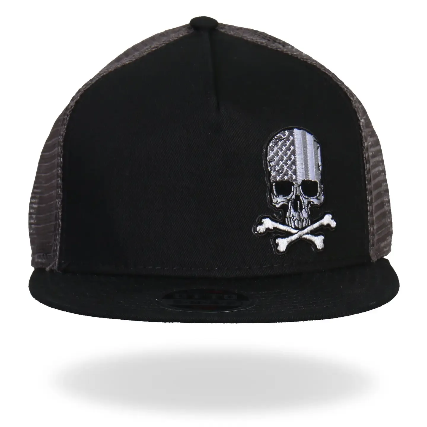 Hot Leathers Flag Skull Snap Back Ball Hat