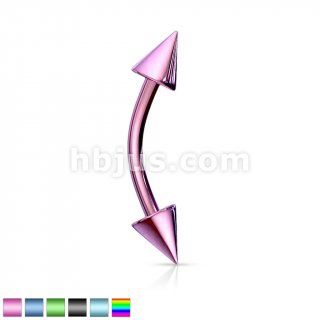Spikes Titanium IP Over 316L Eyebrow