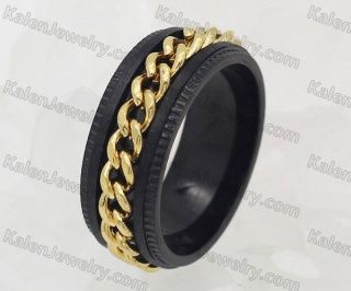 Black w/ Gold Chain Ring