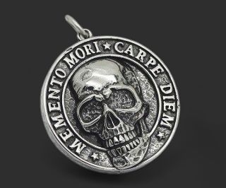 316L Stainless Steel Memento Mori Pendant