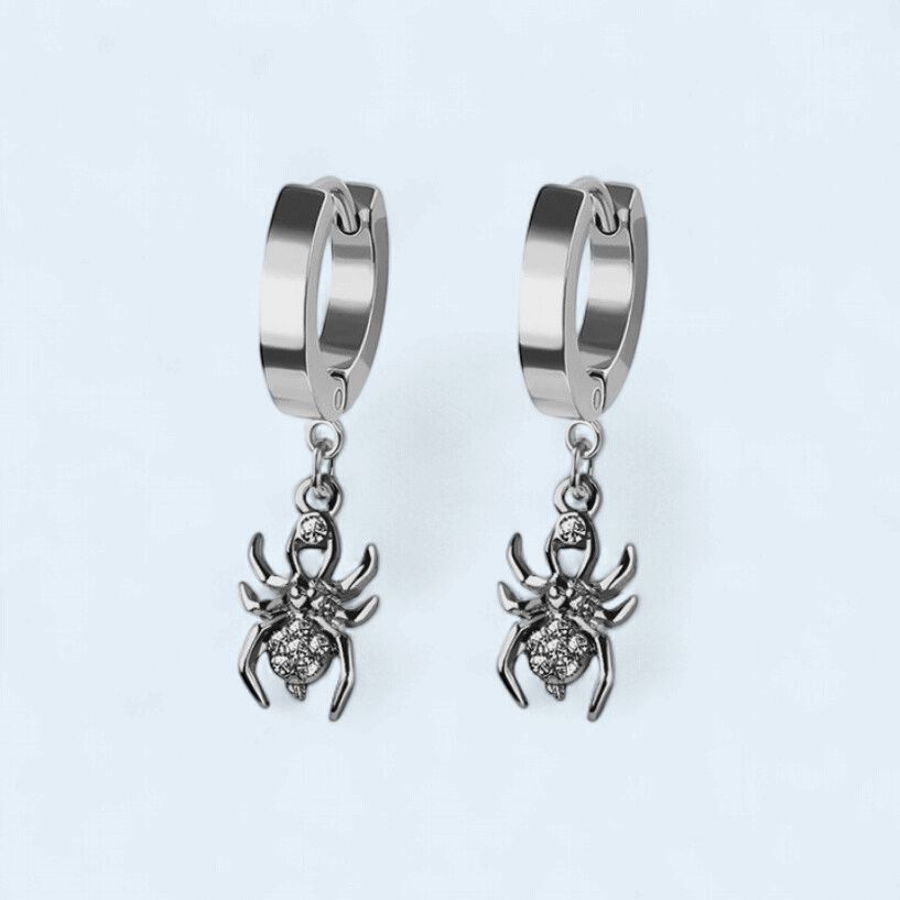 316L Stainless Steel Spider Pendant Earrings