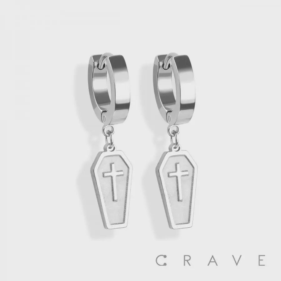 SS Coffin Pendant Earrings