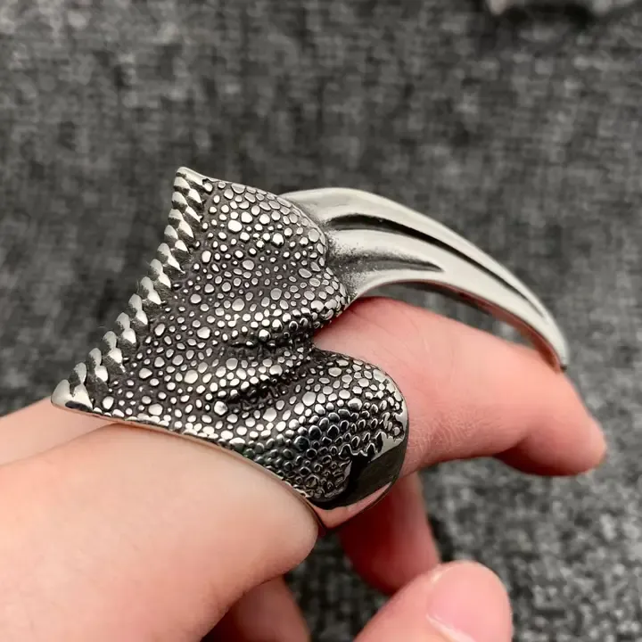 Vintage Dragon Claw Stainless Steel Big Ring