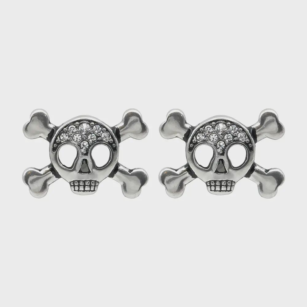 Studded Skull &amp; Crossbones Earrings