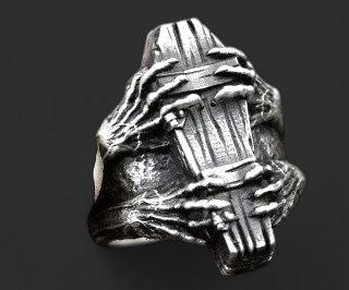 Black Plating Coffin Ring