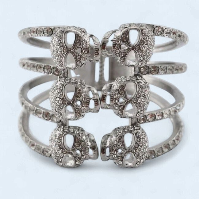 Six Pack Skulls Imitation Diamond Stones Bracelet