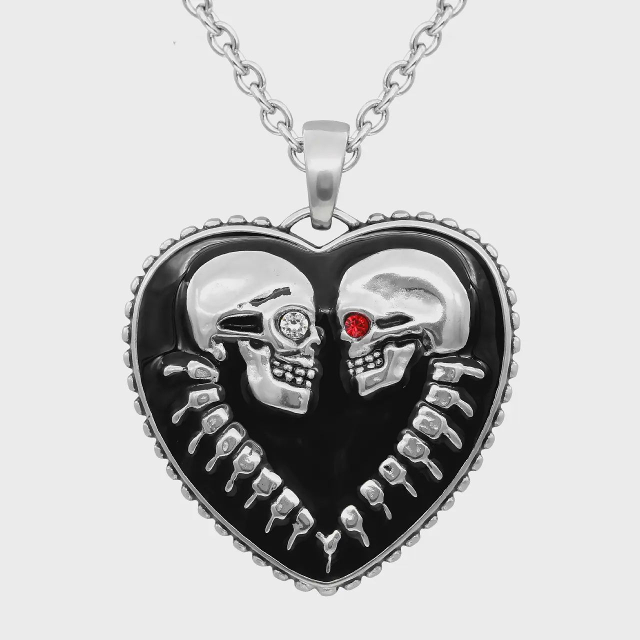 Controse Bound For Eternity Skull Heart Necklace