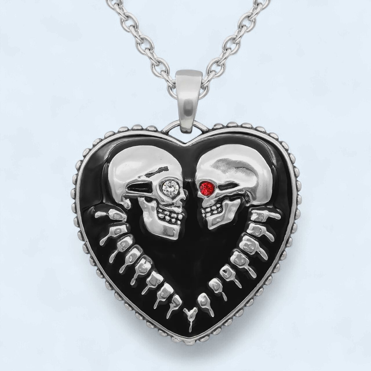 Controse Bound For Eternity Skull Heart Necklace