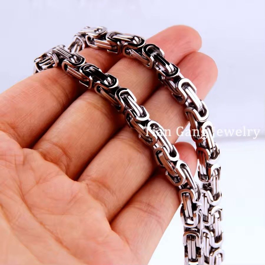 24" 5mm Stainless Steel Byzantine Chain