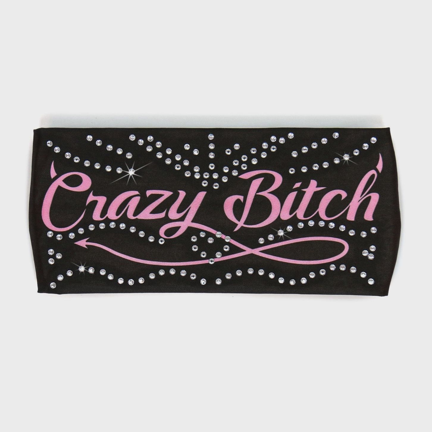 Hot Leathers Bling Bands Crazy Bitch Rhinestone Crystal Headband Wraps