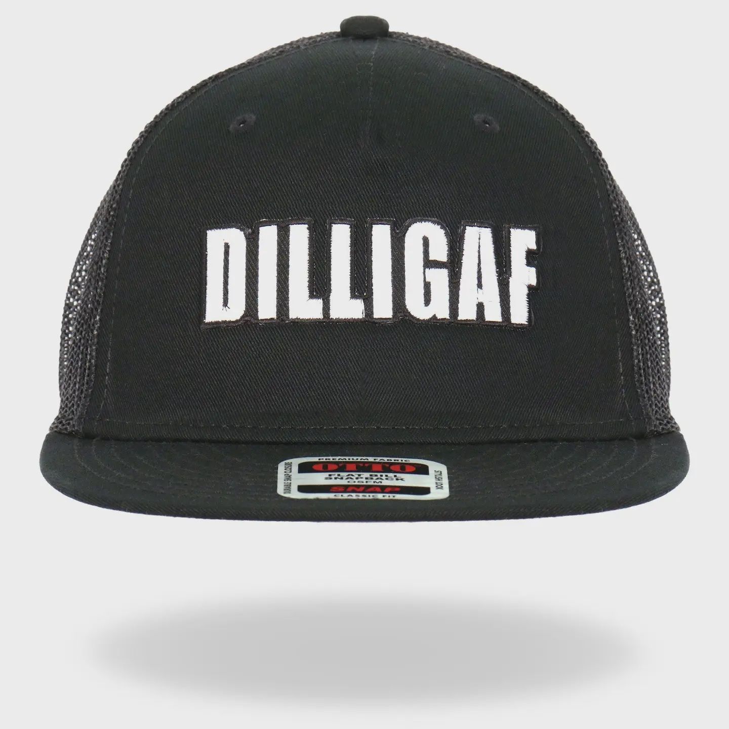 Hot Leathers Black and White Dilligaf Snapback Hat