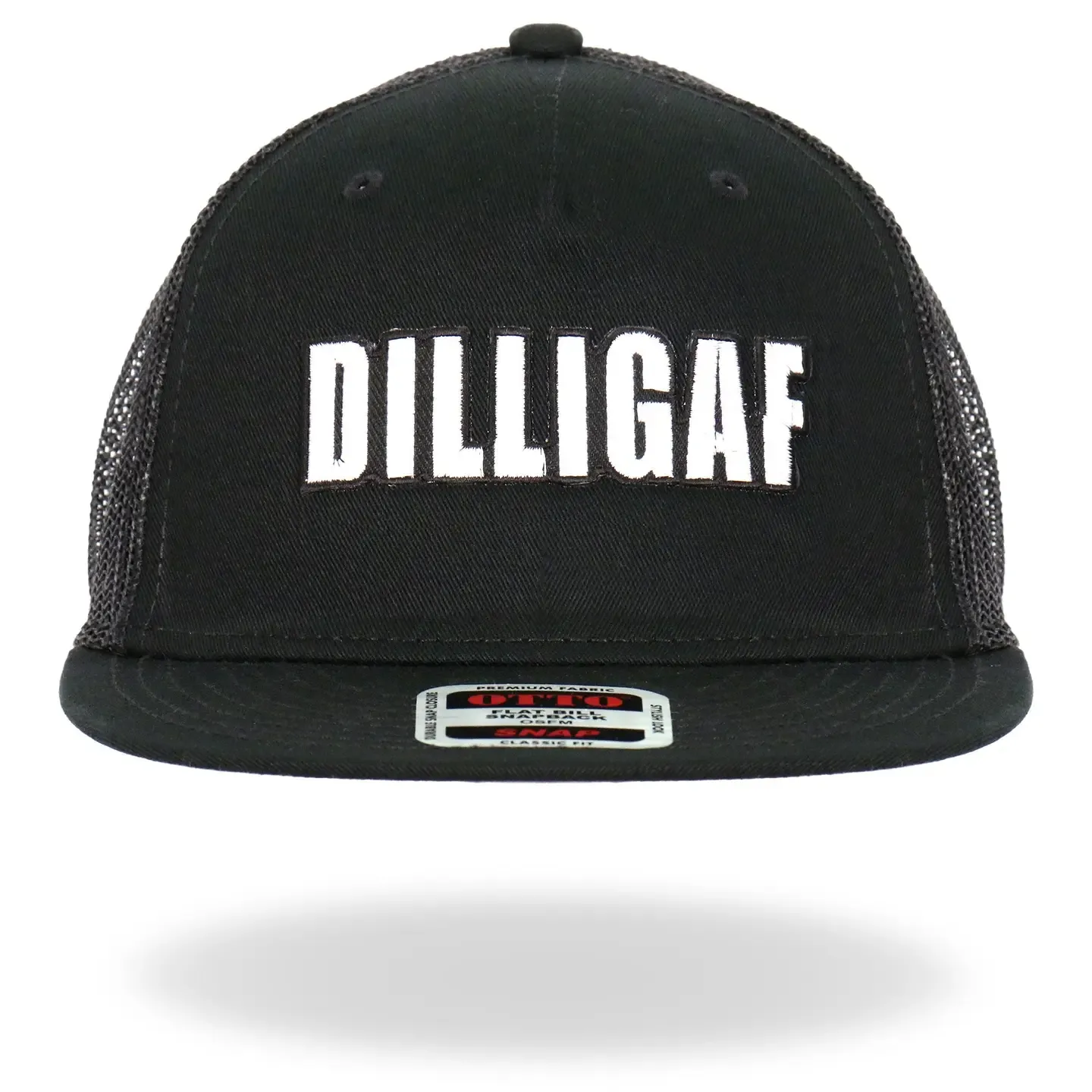 Hot Leathers Black and White Dilligaf Snapback Hat