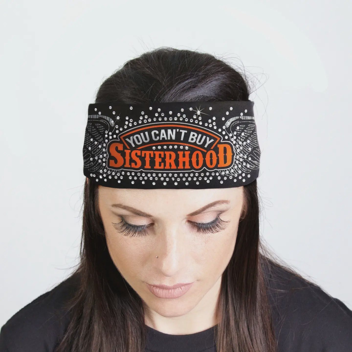 Hot Leathers Bling Bands Sisterhood Rhinestone Crystal Headband Wraps