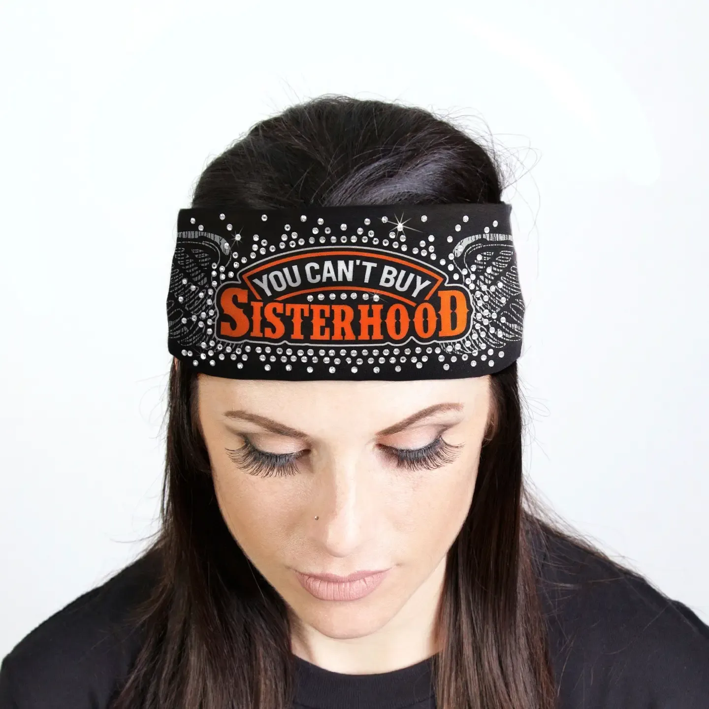Hot Leathers Bling Bands Sisterhood Rhinestone Crystal Headband Wraps