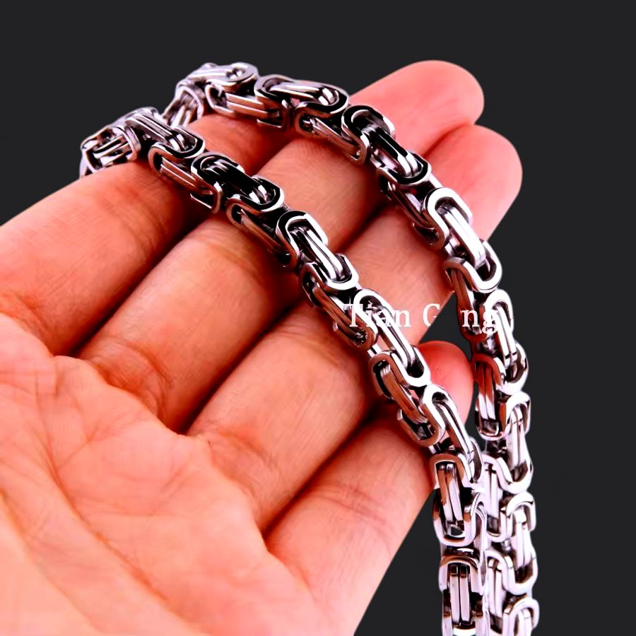 24" 5mm Byzantine 316L Stainless Steel Chain
