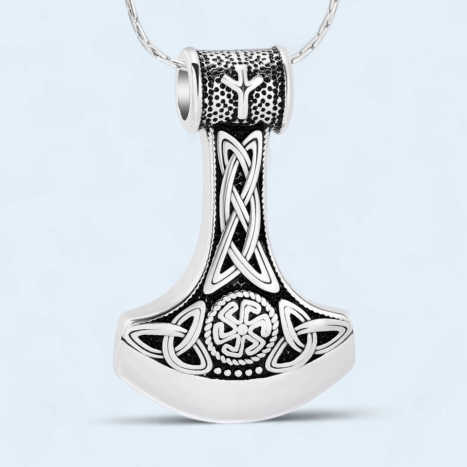 316L Stainless Steel Viking Axe Cremation Necklace