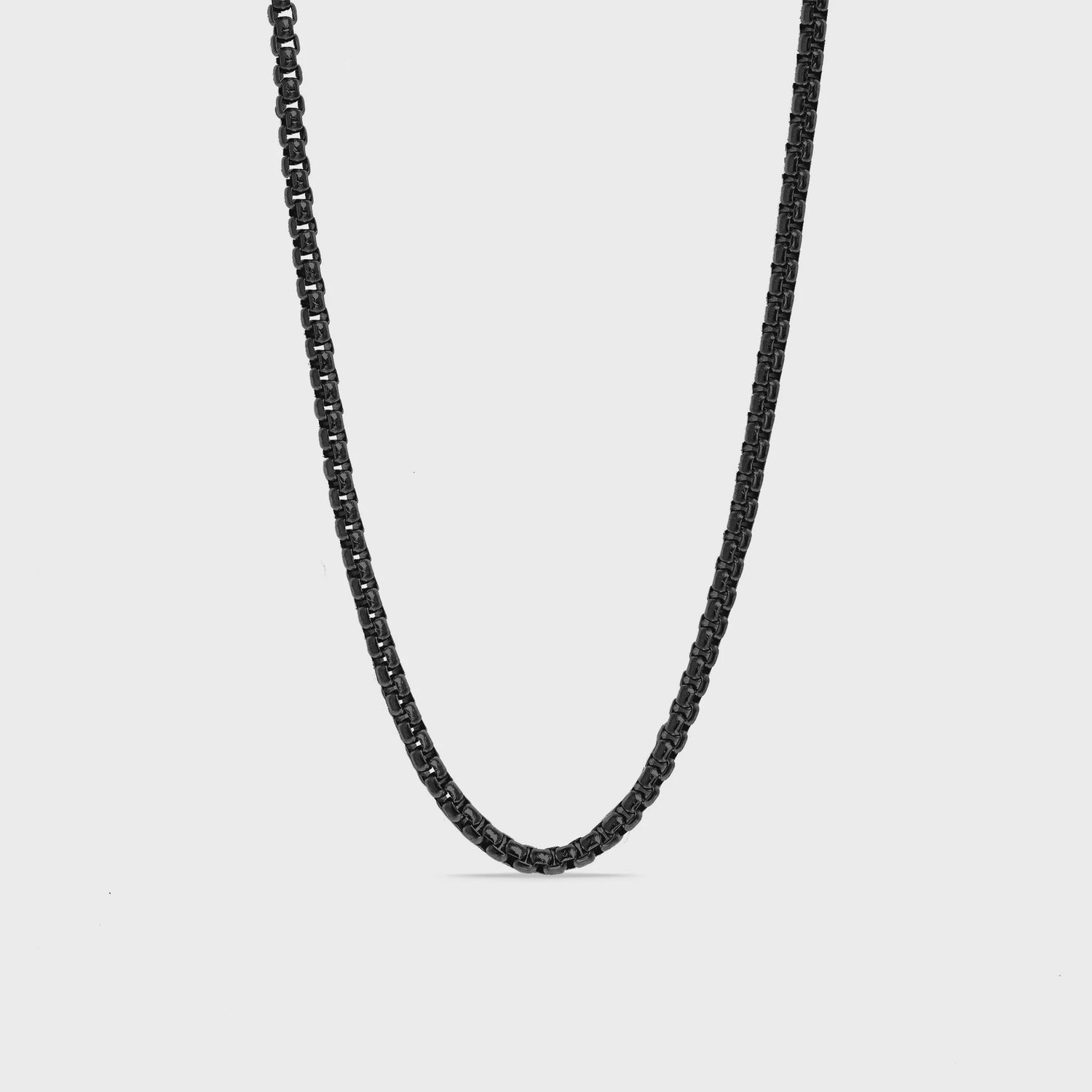 26" Black SS Rounded Box Chain