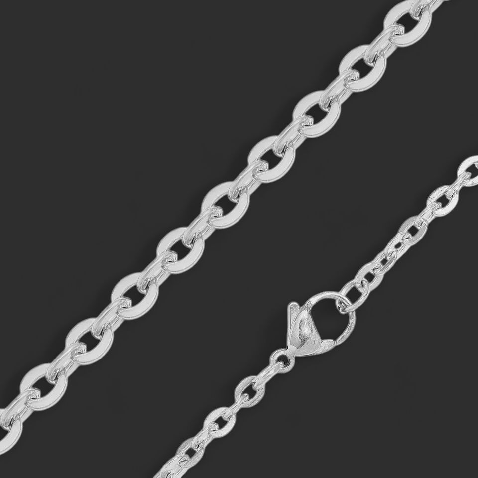 22" 3mm 316L Stainless Steel Oval Loop Chain