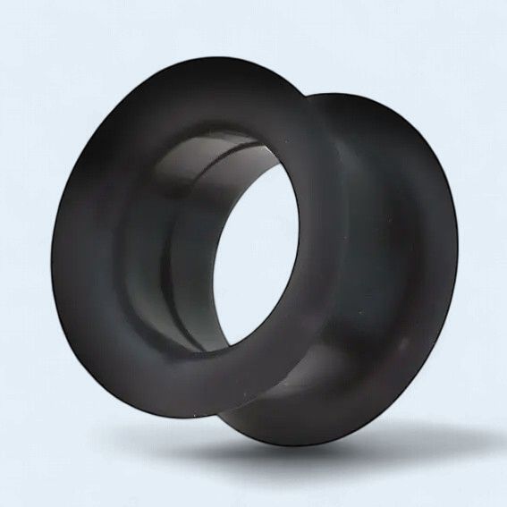 1 1/8" 28mm Silicone Black Tunnel Plug Pair