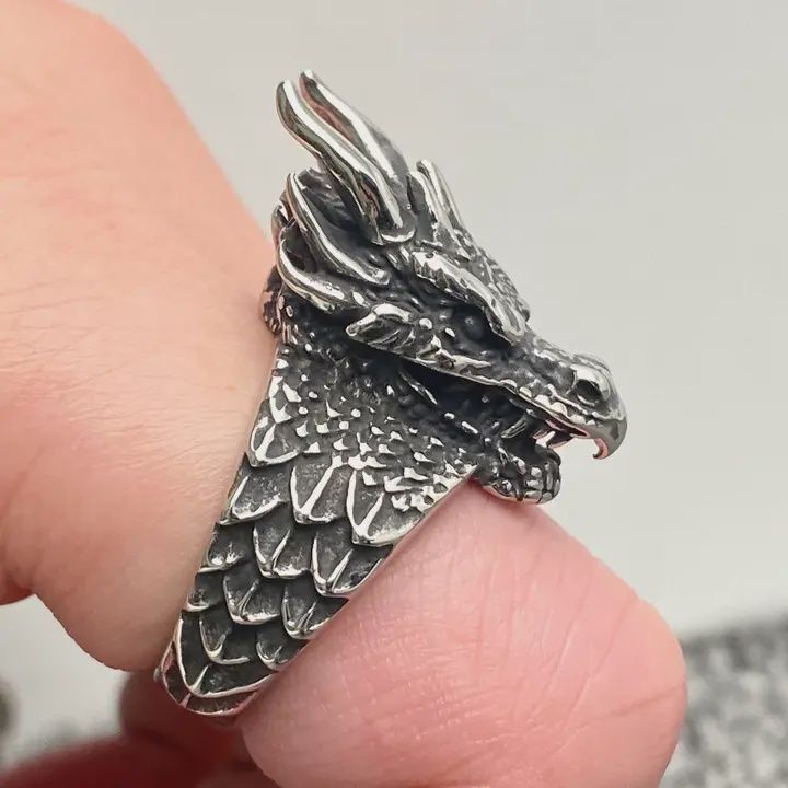 SS Dragon Head Ring