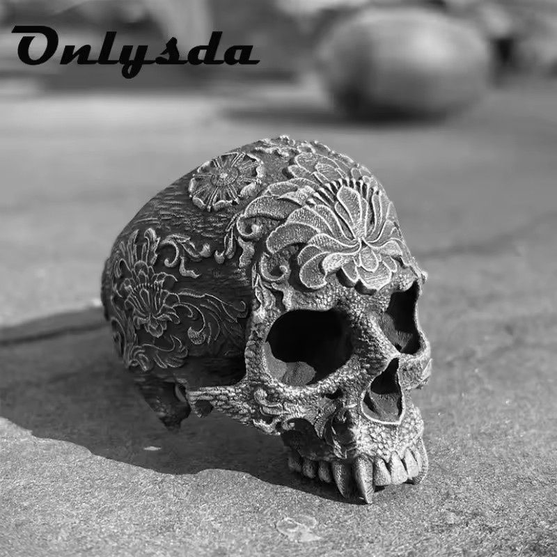 Heavy Sugar Skull Ring