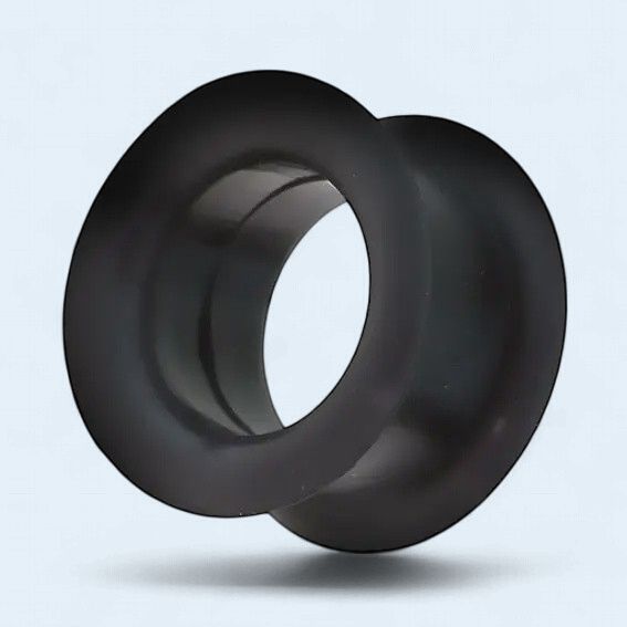 00 10mm Silicone Black Tunnel Plug Pair