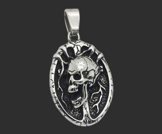 316L Stainless Steel Morphism Skull Pendant