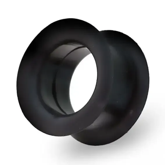 5/8" 16mm Silicone Black Tunnel Plug