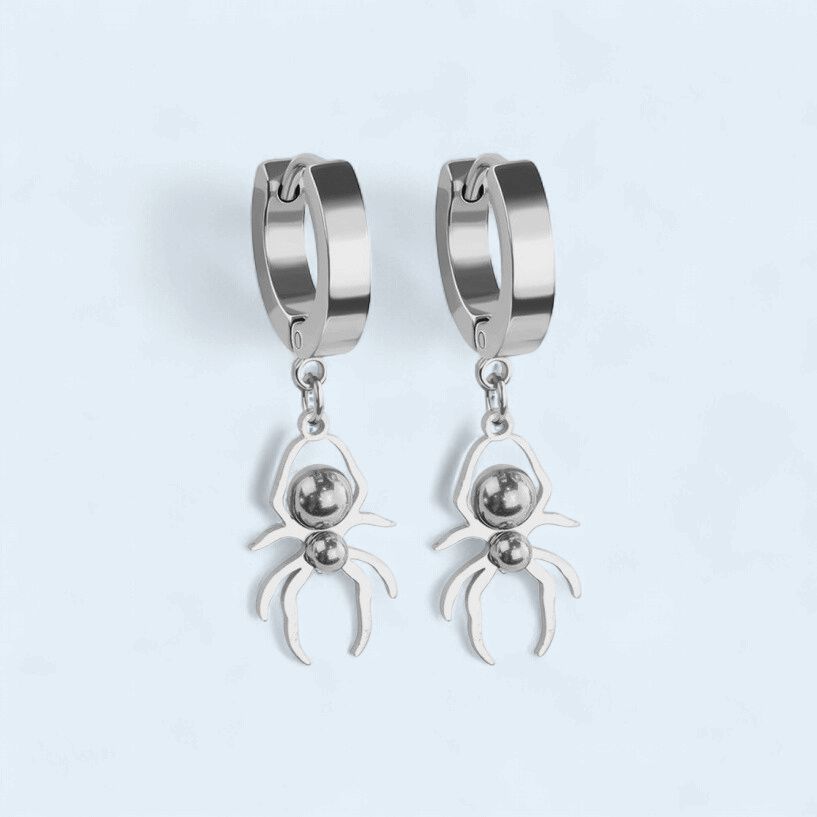 316L Stainless Steel Spider Dangle Earrings