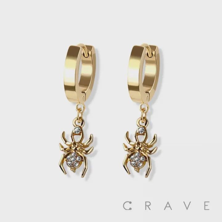 Gold SS Spider Earrings