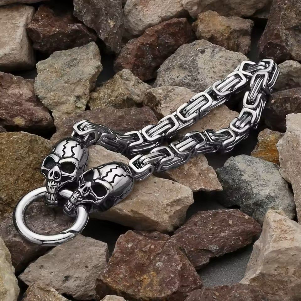 9" SS Nordic Ghost Head Bracelet