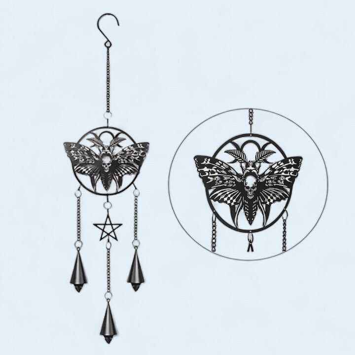 Alchemy Gothic Metal Hanging Decoration Death Head Moth
