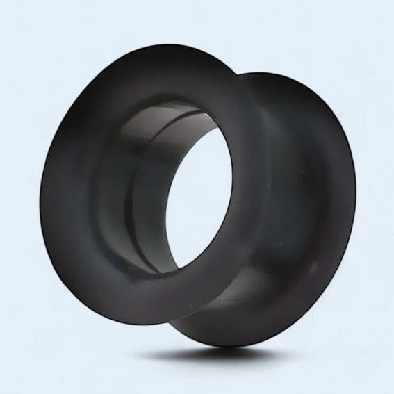 1 1/4" 32mm Silicone Black Tunnel Plug Pair